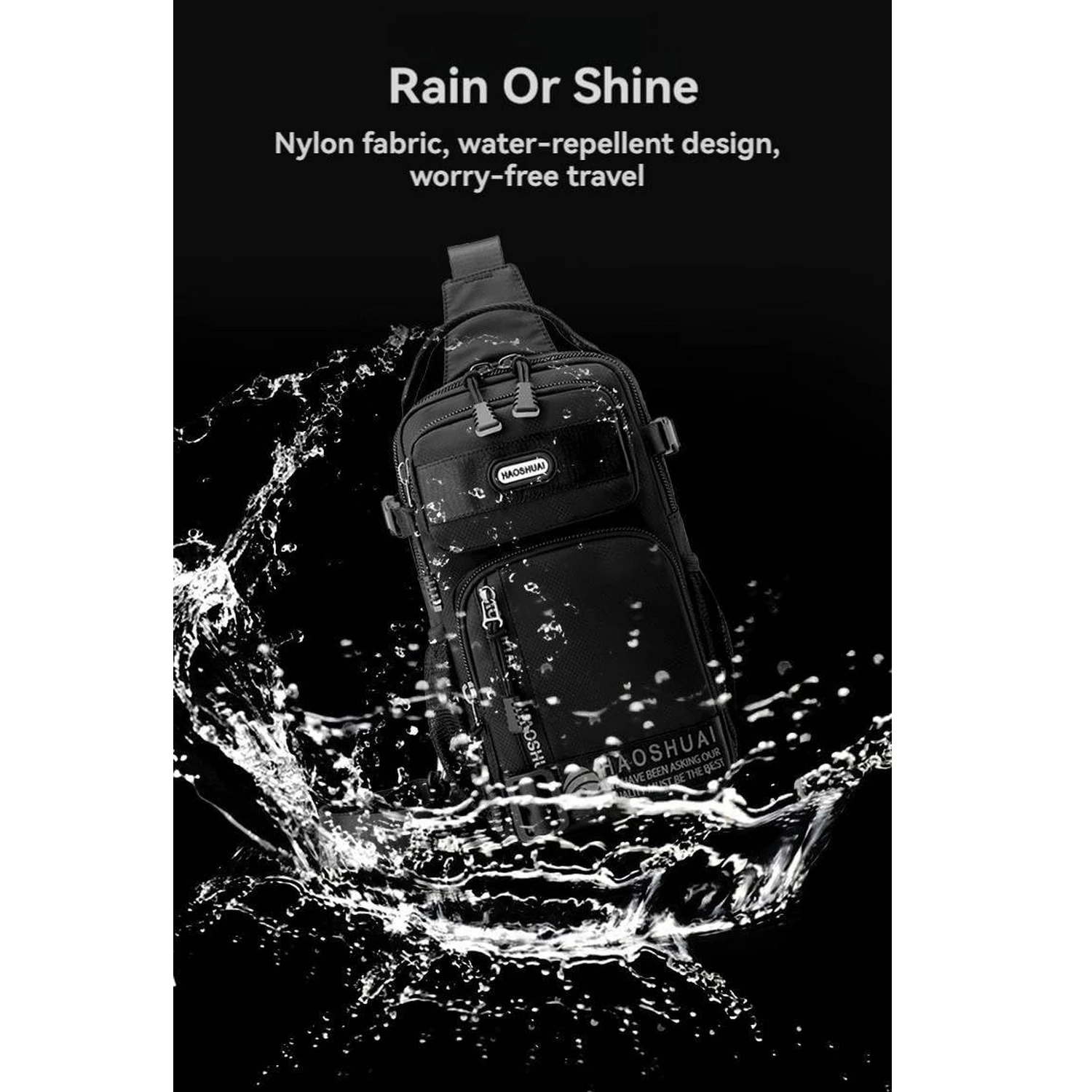 High Quality Nylon Man Sling Chest Bag Shoulder Larger Capacity Outdoor Sports Waterproof Hiking Cycling Travel Chest Daybag