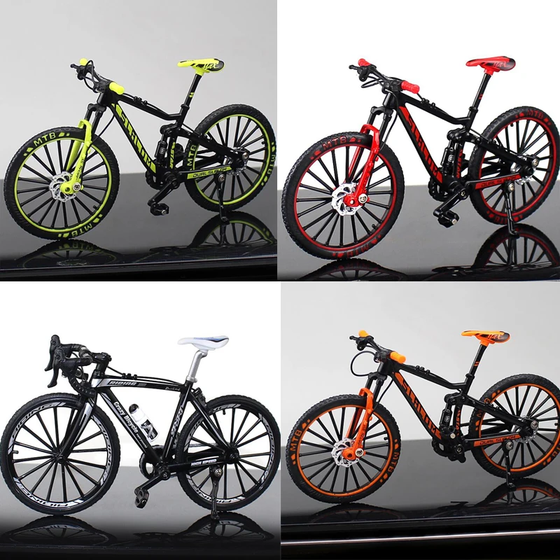 1:10 Mini modello di bicicletta in lega pressofuso adulto simulazione dito Mountain Metal Bike decorazione collezione regali giocattoli