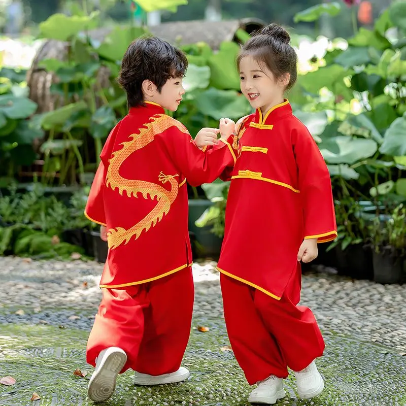 

Creative Children's Wushu Practice Performance Clothing Student Kung Fu Uniform Performance Long Sleeve Training Clothing LH118