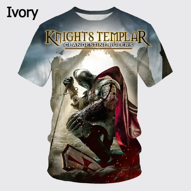 

Knights Templar 3d Print Short Sleeved T Shirt Men Oversize Clothing Summer Unisex Fashion