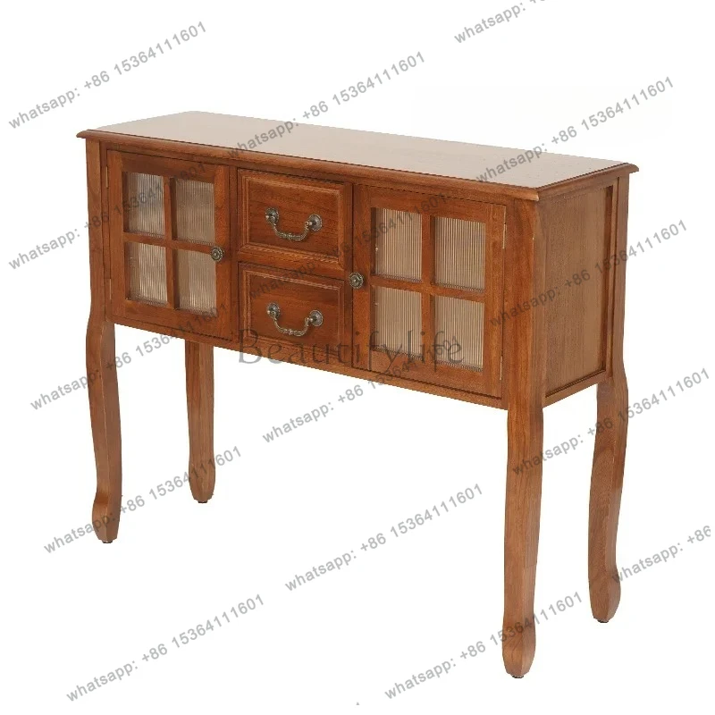 

American entrance entrance foyer chest cabinet solid wood living room corridor aisle table retro drawer storage cabinet