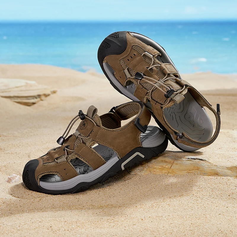 GOLDEN CAMEL Outdoor sandali da uomo antiurto freno in schiuma scarpe Casual pantofole scarpe da spiaggia per escursionismo pesca traspirante