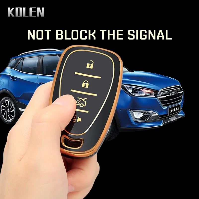 New TPU Car Remote Key Case Cover Shell Fob For Chevrolet Chevy Camaro Cruze Malibu Sonic Volt Tracker Spark Bolt Trax Keyless view 6