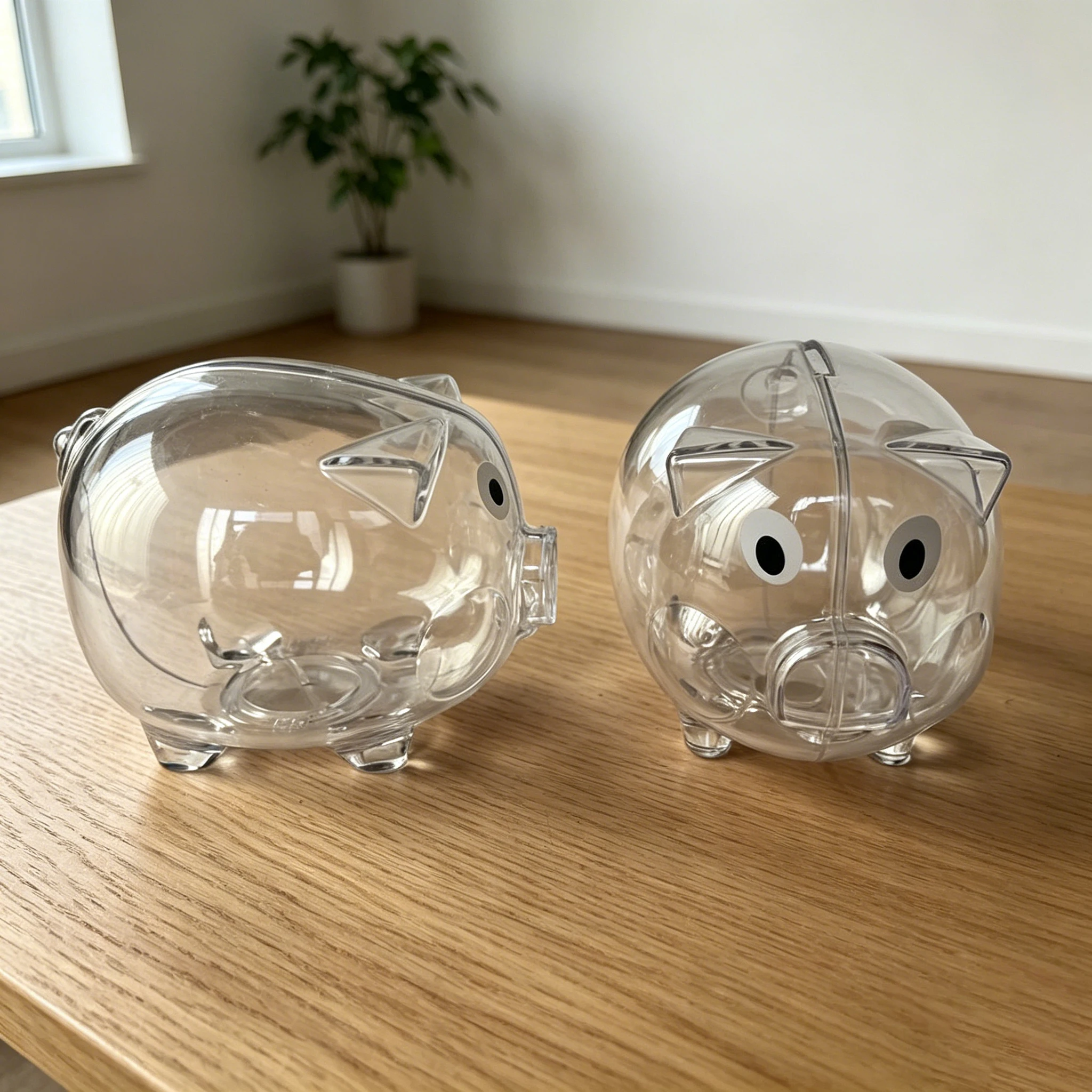 

Cute Piglet Money Bank Safe Plastic Savings Jar Transparent Coin Money Cash Box Fun Educational Saving Tool Openable Saving Box