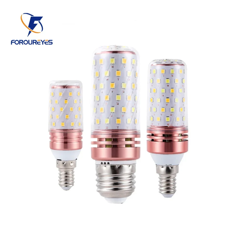 

LED Corn Bulb E27 E14 No Flicker Double Color Temperature 8W 12W 16W AC85-265V Chandelier Candle LED Light For Home Decoration