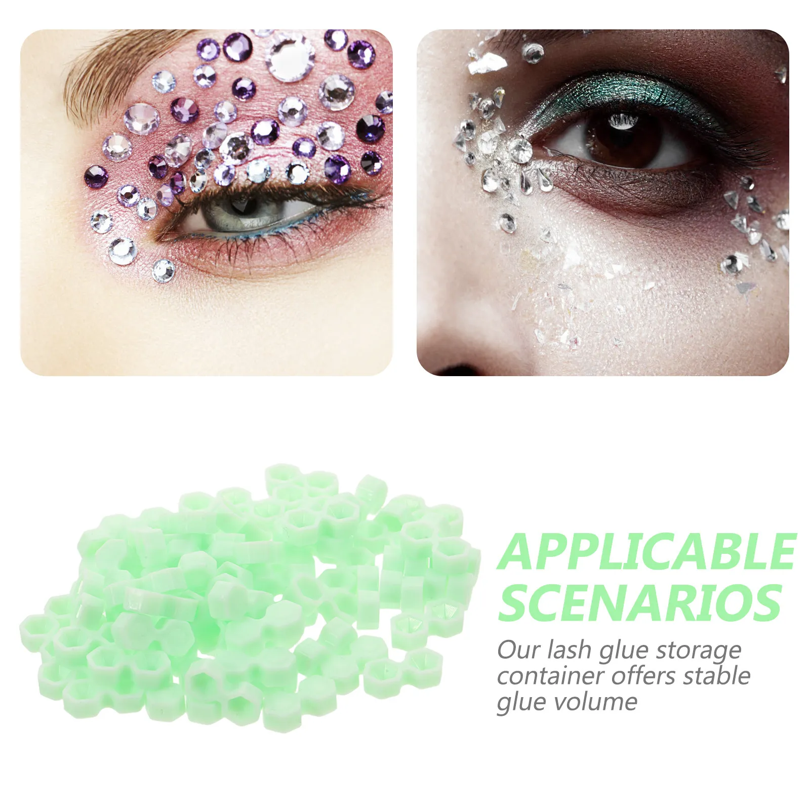 

400Pcs Eyelash Glue Holder Cups Hexagonal Lash Extension Pallet Precision Application and Glue Efficiency for Professional