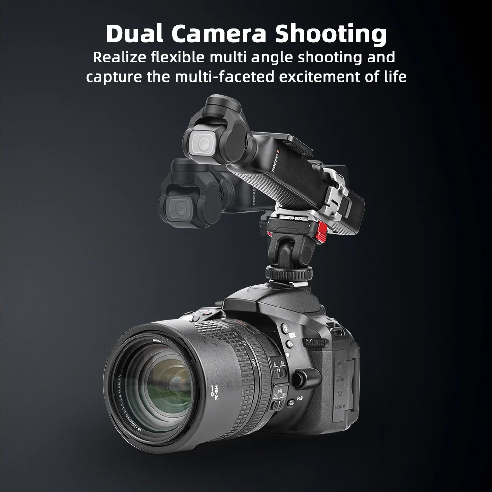 جيب معدني 3 إطار تمديد لكاميرا DJI Osmo Pocket 3 مع 1/4 قوس محول الحذاء البارد ملحقات التصوير لضوء الميكروفون