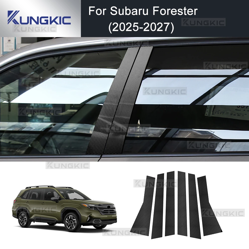

For Subaru Forester 2025 2026 2027 B C Pillars Sticker LHD RHD Car Carbon Fiber Pattern Style Trim TPU Material