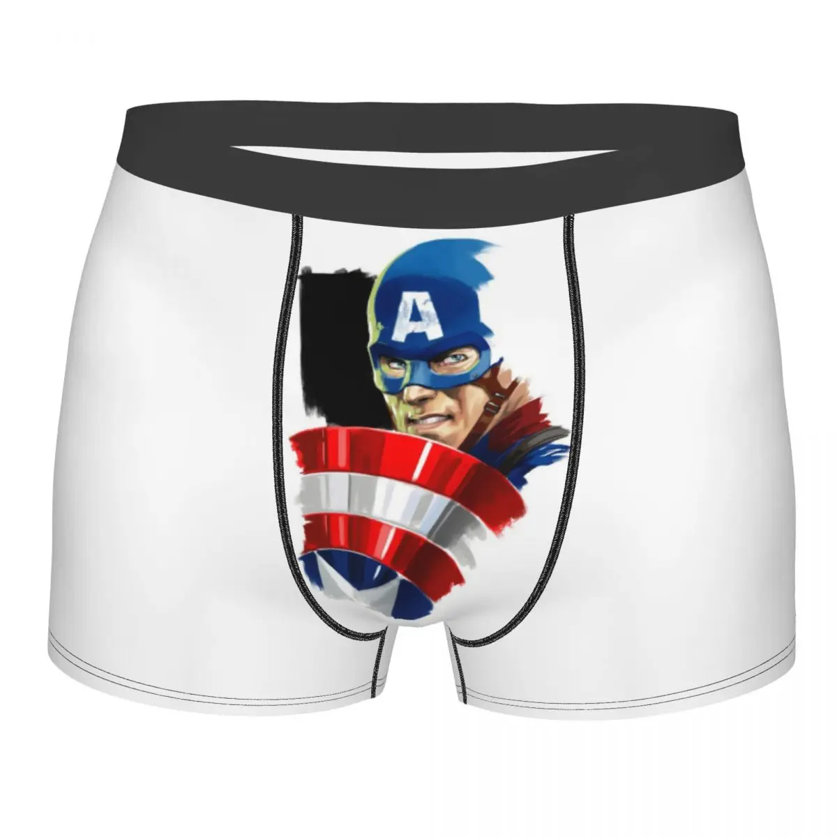

Мужские трусы-боксеры с изображением Капитана Америки, стильные трусы для мужчин