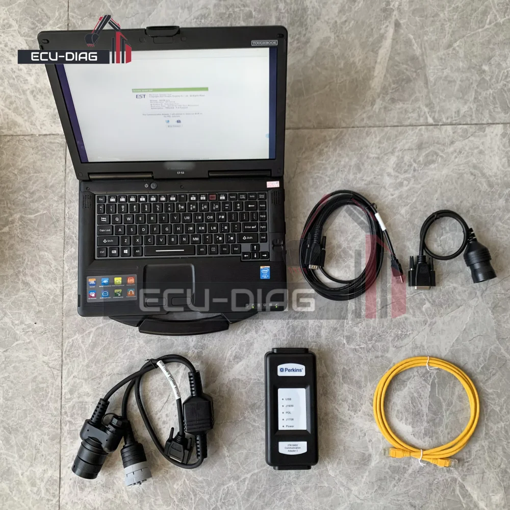 

2021B Ethernet-программное обеспечение для адаптера связи Perkins 3 EST 27610402 27610401 Диагностический инструмент с двигателем ноутбука Грузовик Лодка