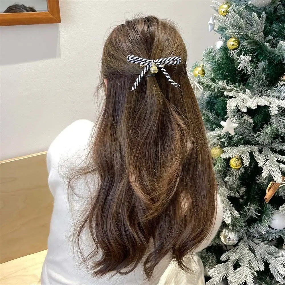 Süße Glocke Bowknot Haars pange Haars eite Clip koreanischen Stil Bogen Enten schnabel Clip Haarnadeln Weihnachten süße Haars pangen weiblich/Kinder