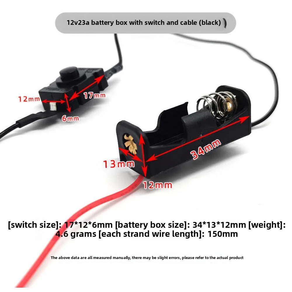 12 فولت 23A الذاتي قفل زر التبديل حامل البطارية مع التبديل وكابل صندوق بطارية لتقوم بها بنفسك دائرة إمدادات الطاقة الجمعية التبديل #5