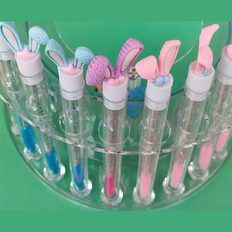 1/5Pcs Eyebrow Brush Tube Disposable Eyelash Brush Reusable Cute Bunny Ears Lash Brush Replaceable Dust-proof