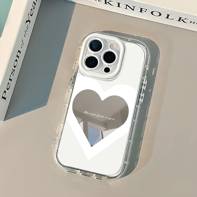 Elegante Lila Herz Luftkissen Spiegel Handyhülle für iPhone 17 15 14 16 Pro Max 13 12 11 Pro XR XS 8 Plus 17Air Girl Cover – Detail 12