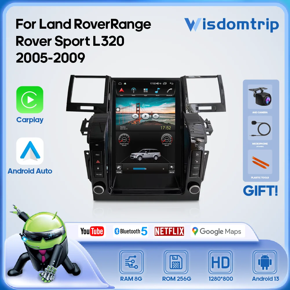 For Land Rover Range Rover Sport L320 2005-2009 Intelligent Multimedia Video Player Radio GPS 4G WiFi Carplay Auto Android13