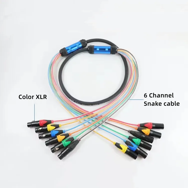 

Audio NEW 6 CHANNEL SNAKE CABLE XLR Female/Male 6 Pairs Male to Female 3 Pin XLR Balanced Audio Extension Cord