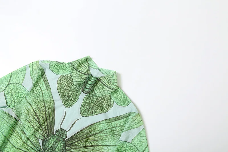 See Through Mesh Butterfly Print Maxi Dress Women Sexy Turtleneck Full Sleeve Bodycon Party Long Robe 2025 Autumn Clubwear