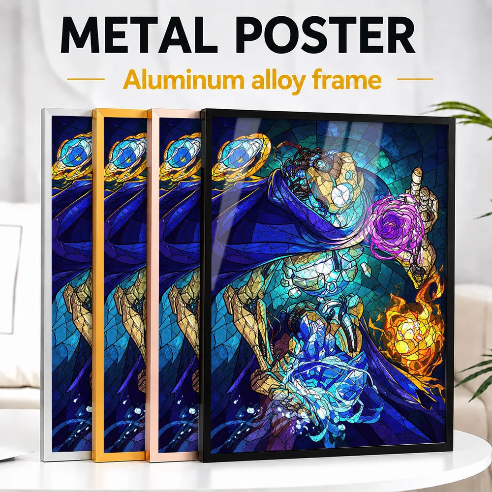 Stained Glass Slay The Spire Framed Aluminum Metal Poster Customized Photo Epic Style Wall Art For Library Ideal Birthday Gift