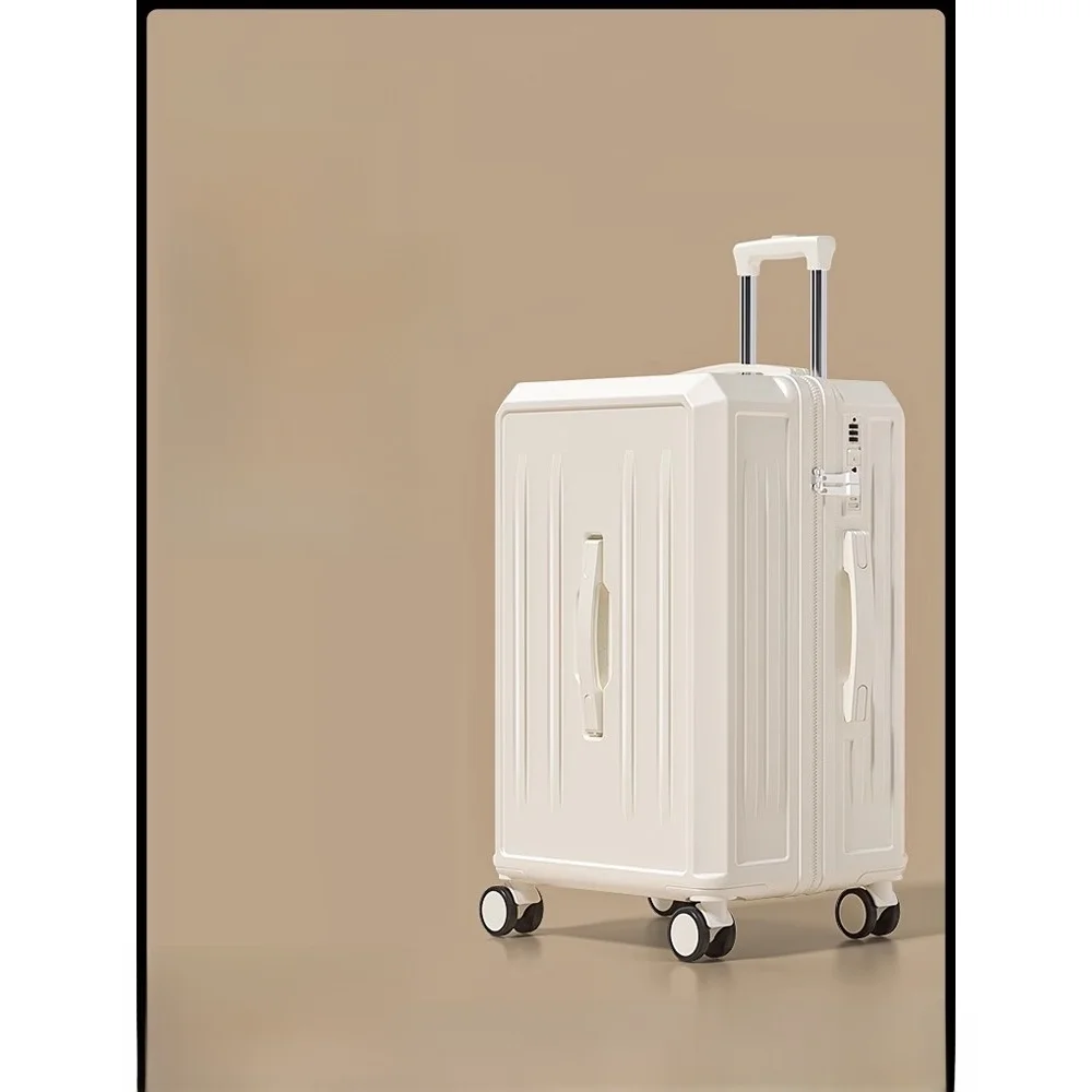 durable-thickened-travel-suitcase-zipper-handle-carryon-bag-for-men-and-women-large-capacity-retro-style-rock-and-roll
