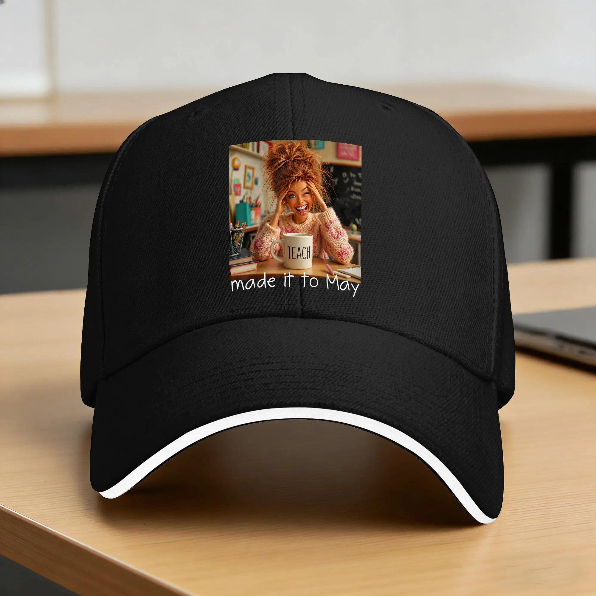 Summer Casual Baseball Cap Made It to May Funny Meme End of School Year Teacher Face Hats For Men High Quality Baseball Caps