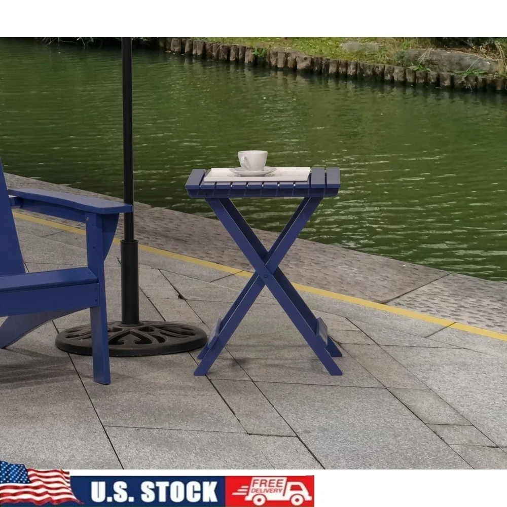 

Складной квадратный приставной столик для использования в помещении и на открытом воздухе, стильный деревянный каркас, серый, с УФ-излучением, удобное хранение, емкость 100 фунтов