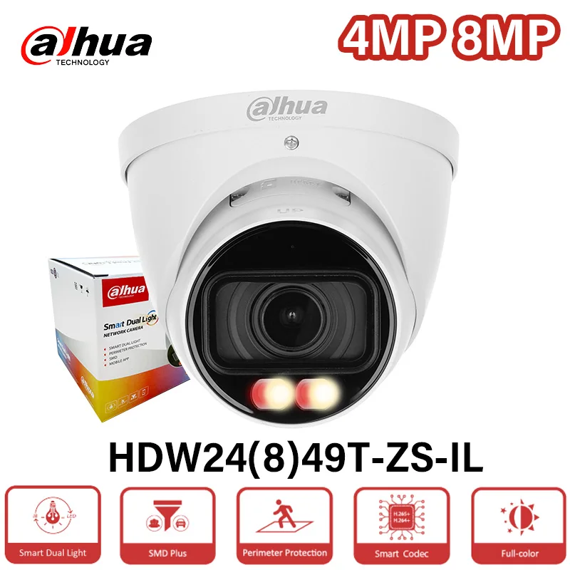 

Dahua 4MP 8MP 2.7–13.5 mm Lens Full Color Camera 4K Motorized Zoom Smart Light Night Vision 40m Security Camera HDW2849T-ZS-IL