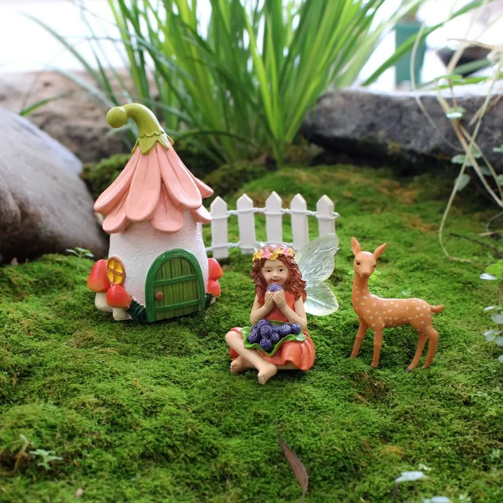 

4pcs Resin Fairy Elf Ornament Cute Waterproof Garden Statue Creative Handicraft Miniature Figurine Sculptures Bonsai