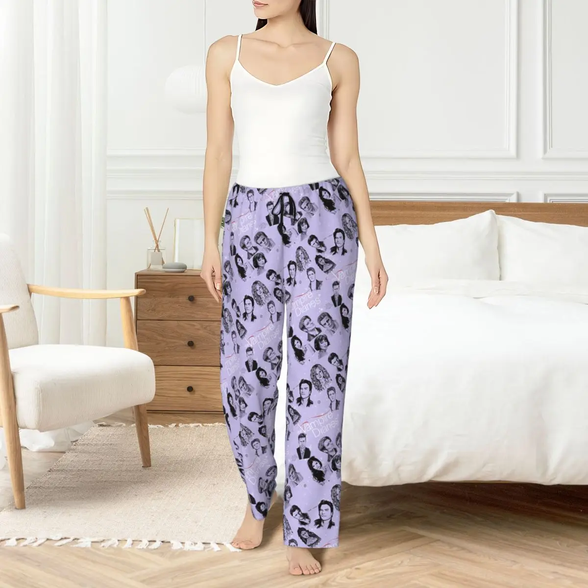 مخصص يوميات مصاص الدماء بيجامة السراويل النساء صالة النوم الرباط ملابس النوم قيعان مع جيوب