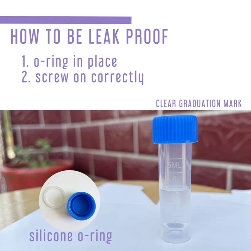 

36pcs Lot Laboratory 5ml Plastic Scaled Freezing Tube Sample Cryovial Test Tubes Vials Sample Container