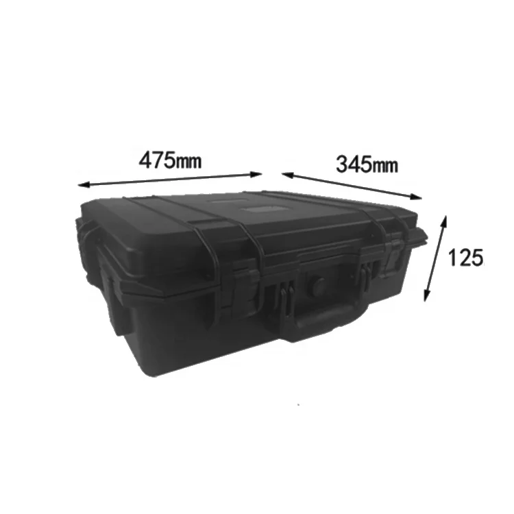 Solid plastic storage box, 505 x 355 x 120 mm, dustproof and eco-friendly, comes with a carrying strap