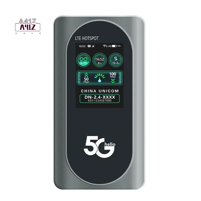 

Портативный 5G Wi-Fi роутер A41Z, карманный Mifi Wi-Fi 6, двухдиапазонный беспроводной портативный роутер с аккумулятором 4400 мАч и слотом для SIM-карты