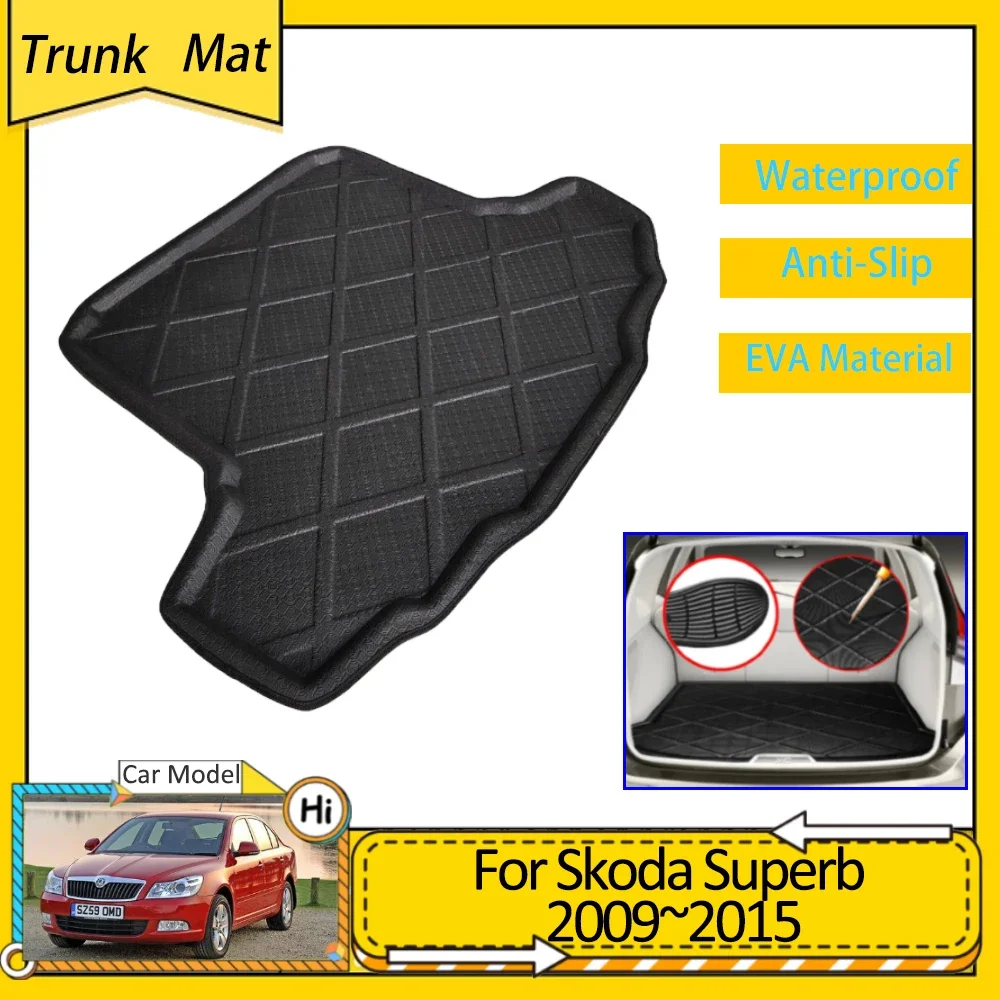 

Trunk Mats For Skoda Superb 2 MK2 B6 3T 2009~2015 2010 2011 2014 Accsesories Car Rear Luggage FLoor Covers EVA Waterproof Carpet