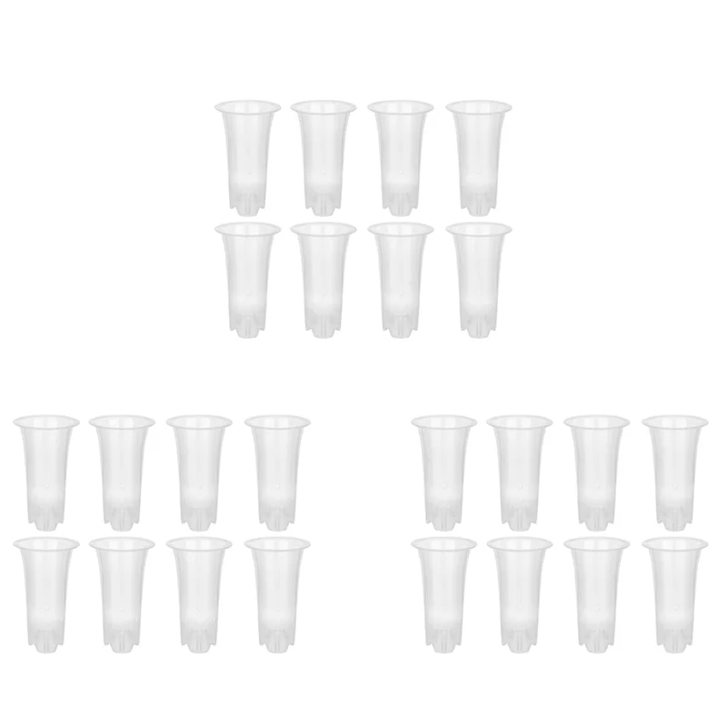 

AB33-5 Inch 24Pcs Clear Flower Pot Planter Plastic Orchid Pot With Holes Tall Plant Pots For Home Flower Shop Decoration