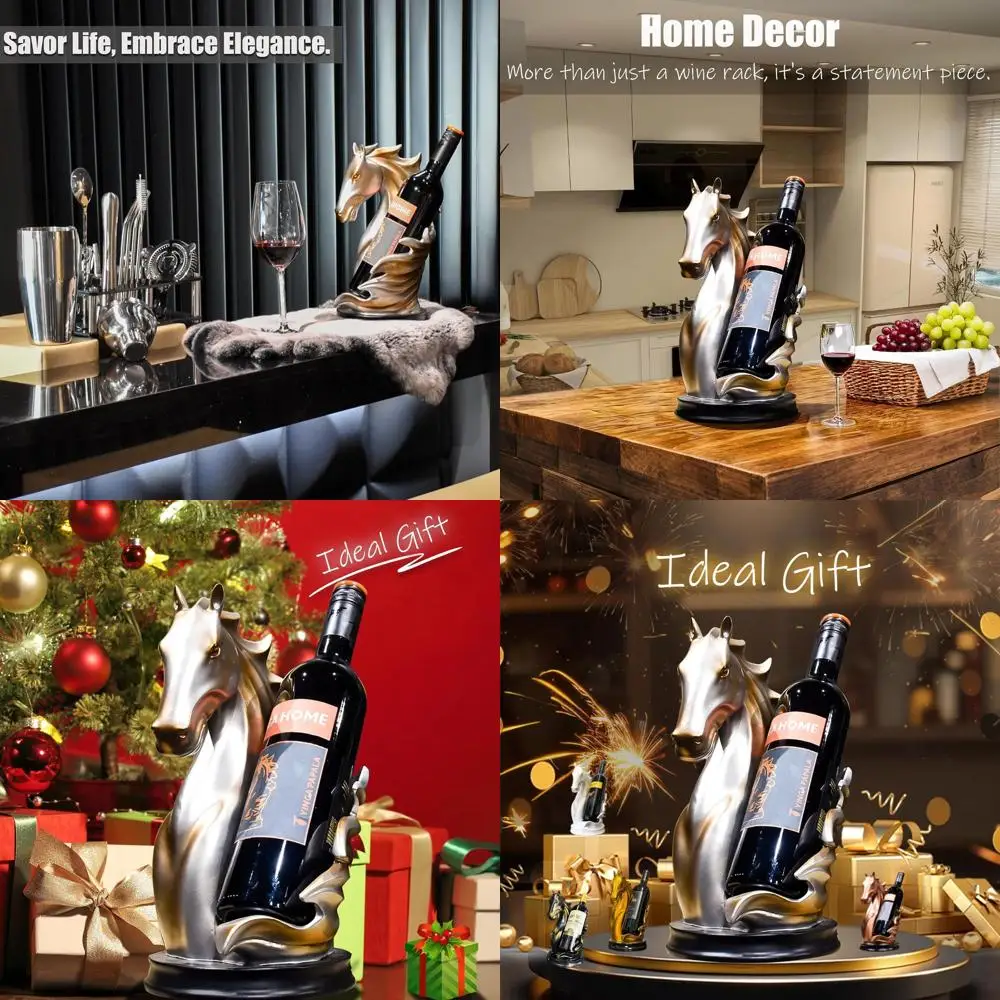 

Wine Bottle Holder Wine Racks Tabletop He Statue as Home Kitchen Wine Cellar Decorative Storage Organizer, He Scuture He Decor H