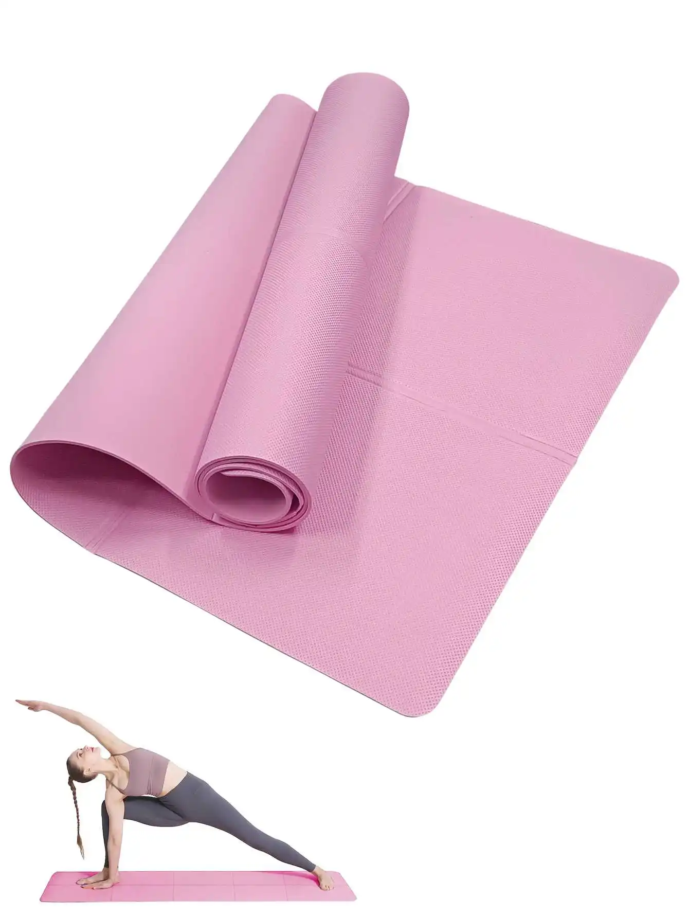 Yogamat Pilates Fitnessmat 3/4/6mm Dikte Antislip Yogakussen Reizen Fitness Oefening Pad voor Dames Home Gym Vloertraining