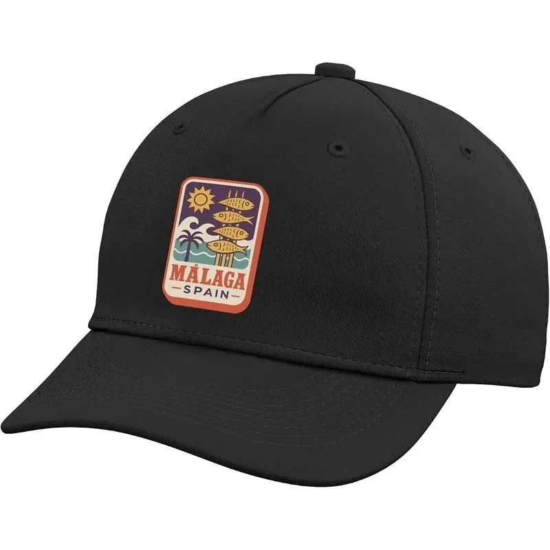 Malaga Spain Souvenir Spanish Sardines Food and Travel Adjustable Baseball Hat