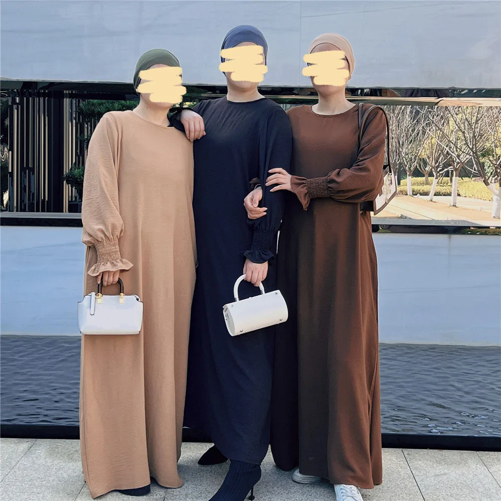 

New Modest Abaya Women Muslim Maxi Dress Saudi Arabic Robe Turkey Kaftan Prayer Garment Caftan Gown Eid Ramadan Islamic Clothing