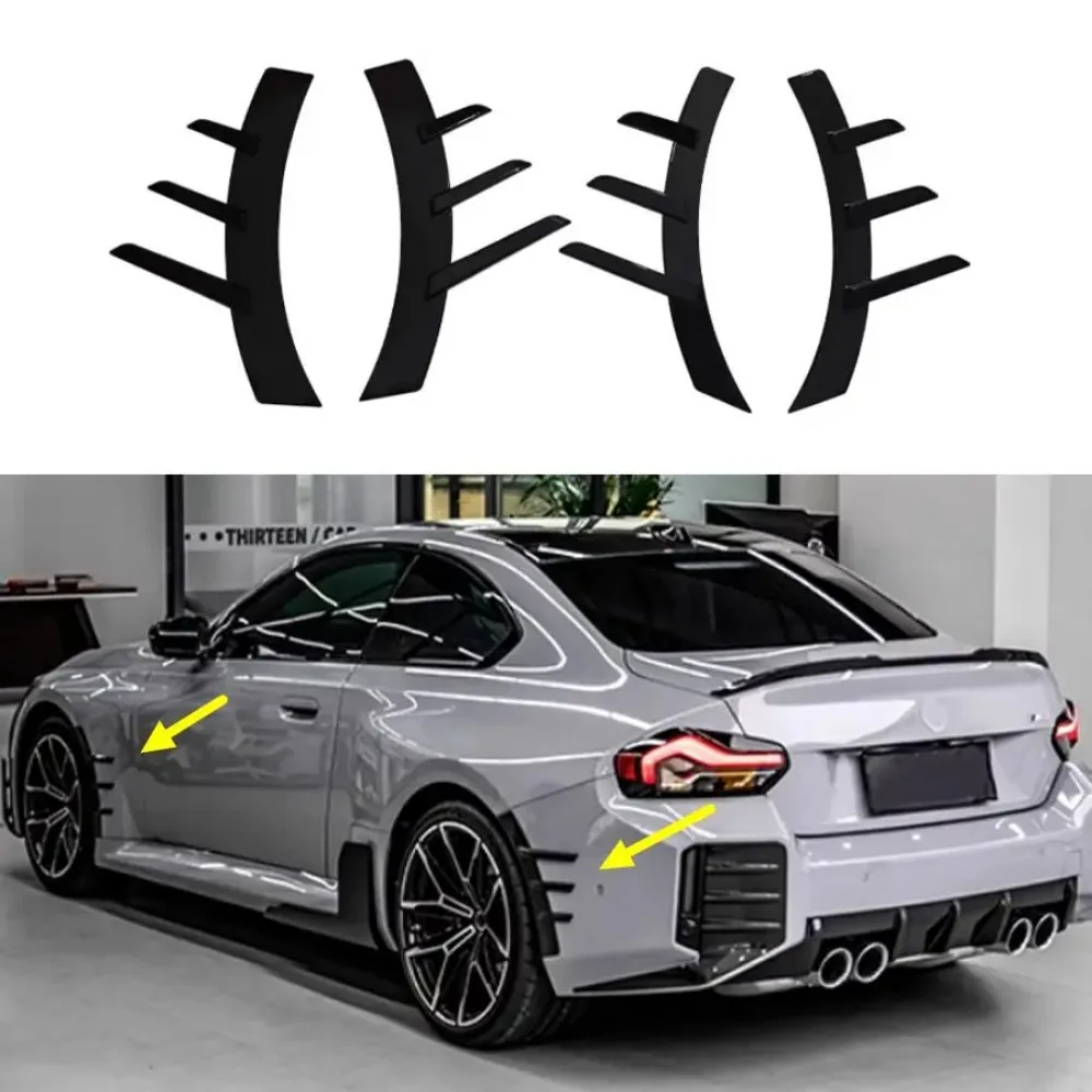 

Car Front/Rear Bumper Side Fender Trim Side Decoration Fender Air Vent Trim Cover Body Kits For BMW 2 Series M2 G87 2023-2024