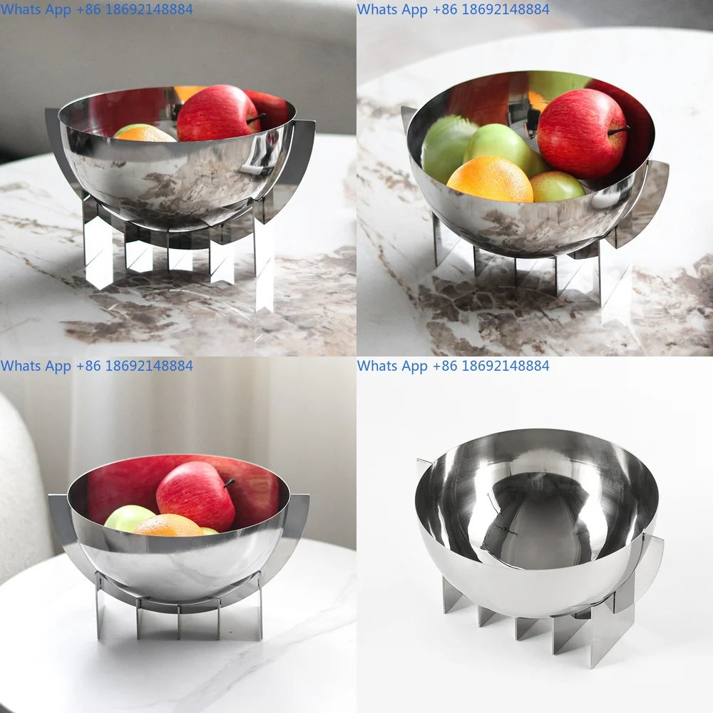

Five Leg Round Fruit Bowl for Dining Room Hotel Luxury Snack Nut Salad Serving Dish Decorative Item