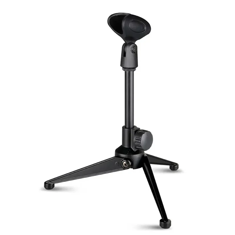 Universal Microphone Stand Desktop Tripod Mini Portable Table Stand Adjustable Mic Clip Holder Bracket Lightweight Bracket 
