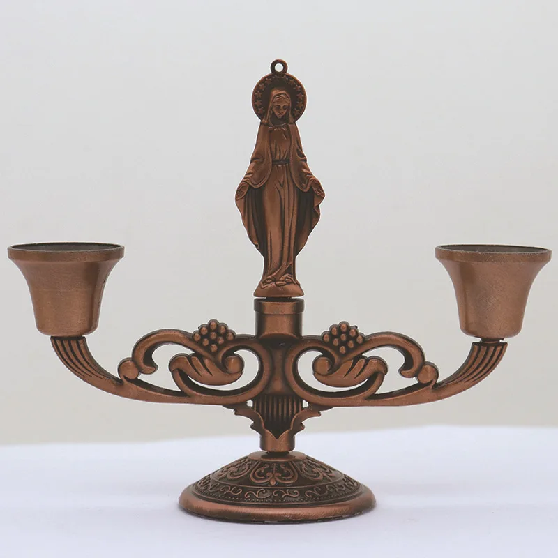 Retro double-headed candlestick - Innovative decorative metal piece - Display item