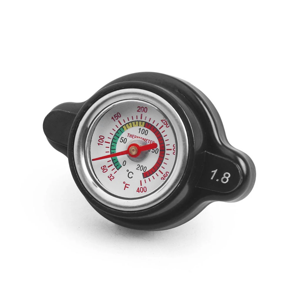 1.8 Bar High Pressure Radiator Cap 25.6psi with Temperature Gauge for Honda Ranger Husqvarna Motorcycle Dirt Bike ATV Models