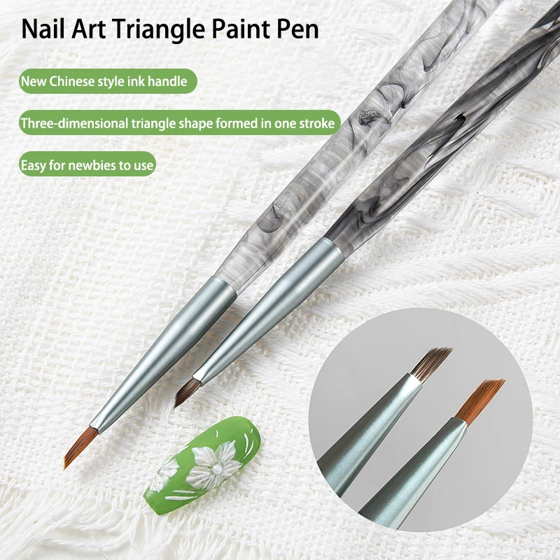 1Pcs Triangular Painting Brush Nails Art Brush French Lines Stripes Grid Flower Butterfly Triangle Painting Pen Manicure Tools