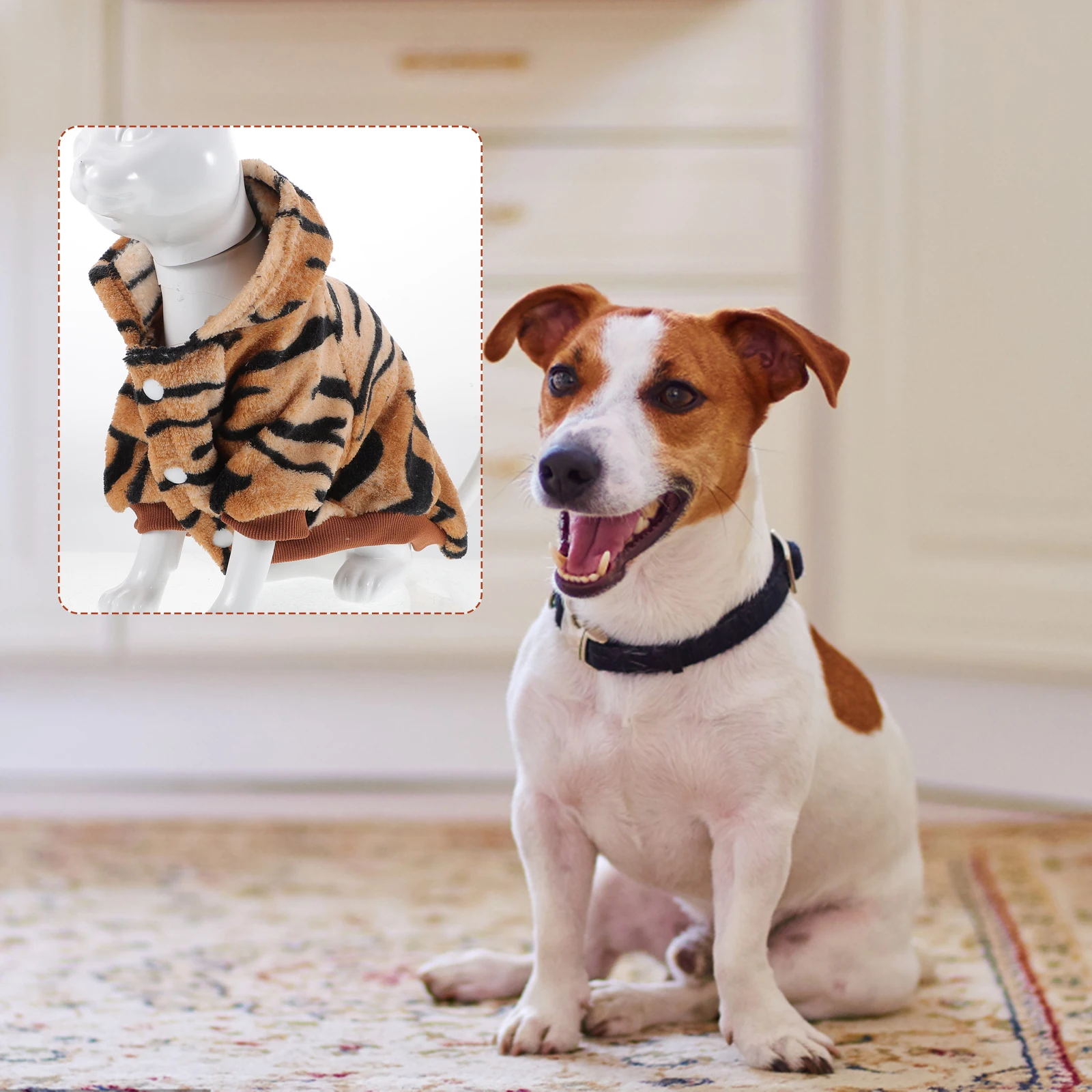 

Dog Tiger Costume Hoodie For Small Medium Dogs Cute Animal Design Durable Outdoor Winter Wear Pet Clothes