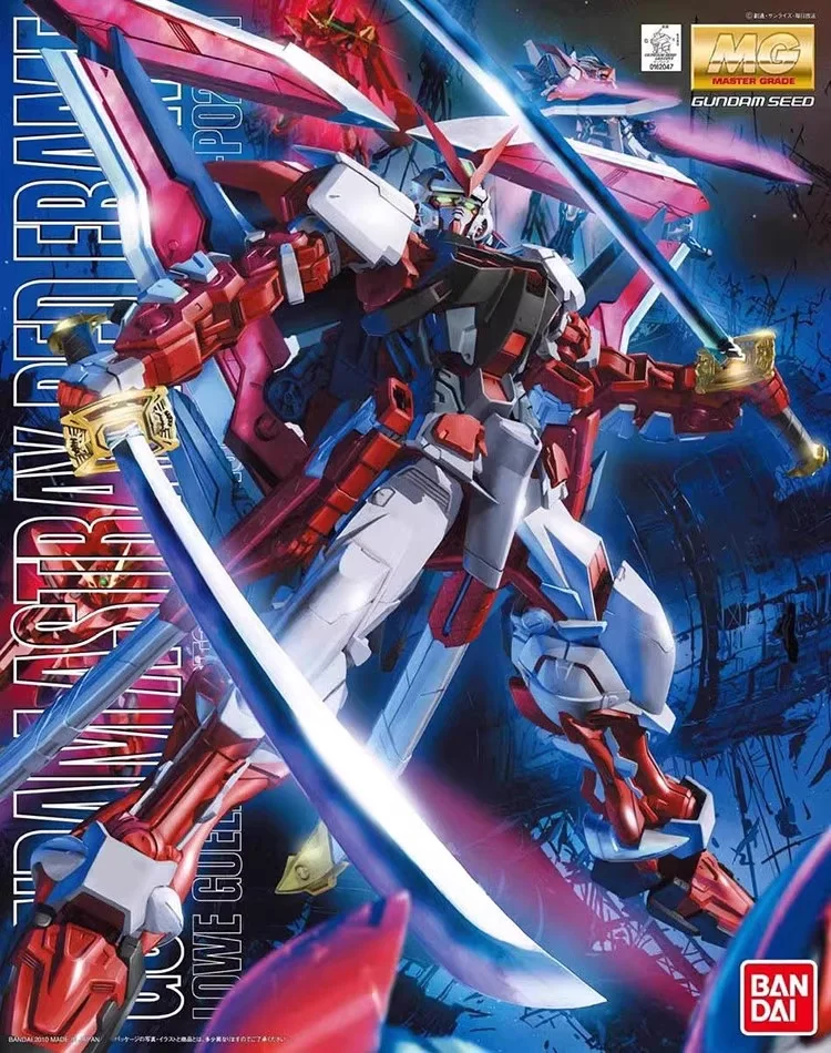 Original Bandai Mg 1/100 Red Undine Revamp Assembly Gundam Red Confusion Collectible Anime Action Figure Model Toys Gifts