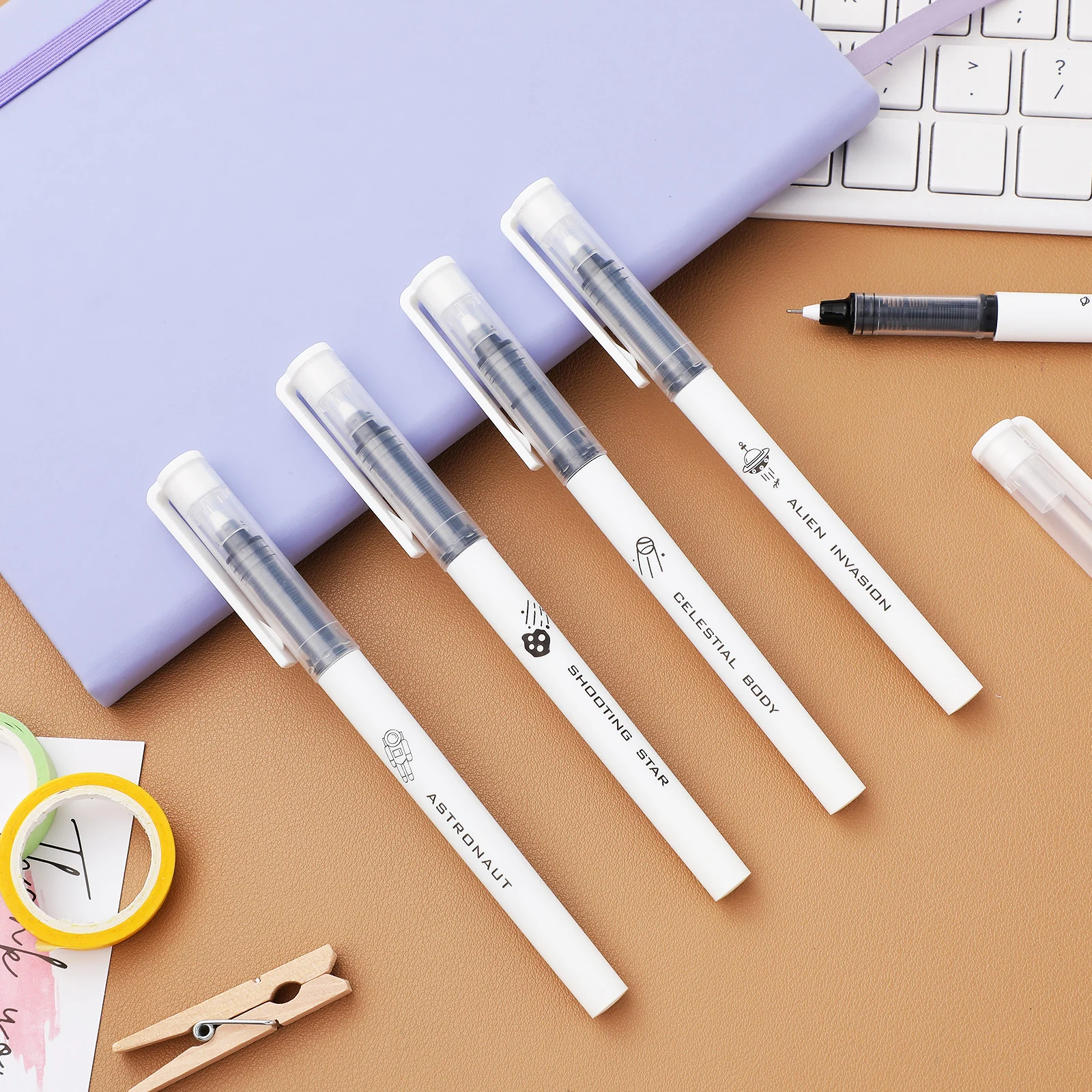 

6 Pcs Liquid Pen Liquid-ink Roller Pens for Writing Fine Ballpoint Tip Office Supplies Novelty Aldult