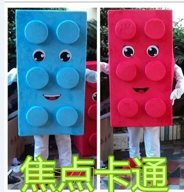 Christmas Make EVA Material Red Yellow Blue Blocks Mascot Costumes Crayon Cartoon Apparel Birthday Party Masquerade Halloween D