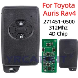 For Toyota Auris Rav4 2006 2007 2008 2009 2010 2011 312MHZ 4D-67 271451-0500 2 Button Smart Remote Car Key