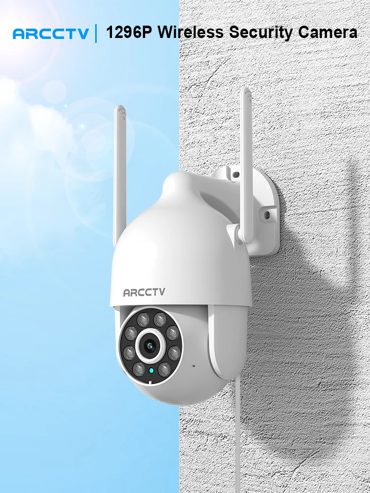 ARCCTV 1296P Wifi Beveiligingscamera Buiten 24/7 HD Opname Bewakingscamera Kleur Nachtzicht Auto Tracking Tweeweg Audio - afbeelding 2