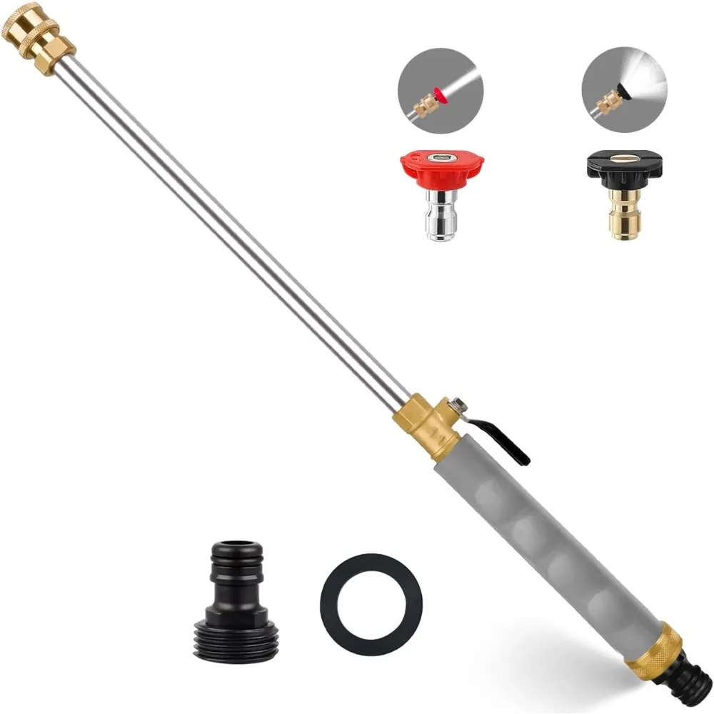 

Модернизированная мойка струйной насадки 2025 года для садового шланга, палочка высокого давления 2-в-1 с 2 различными насадками и быстрым разъемом,hy